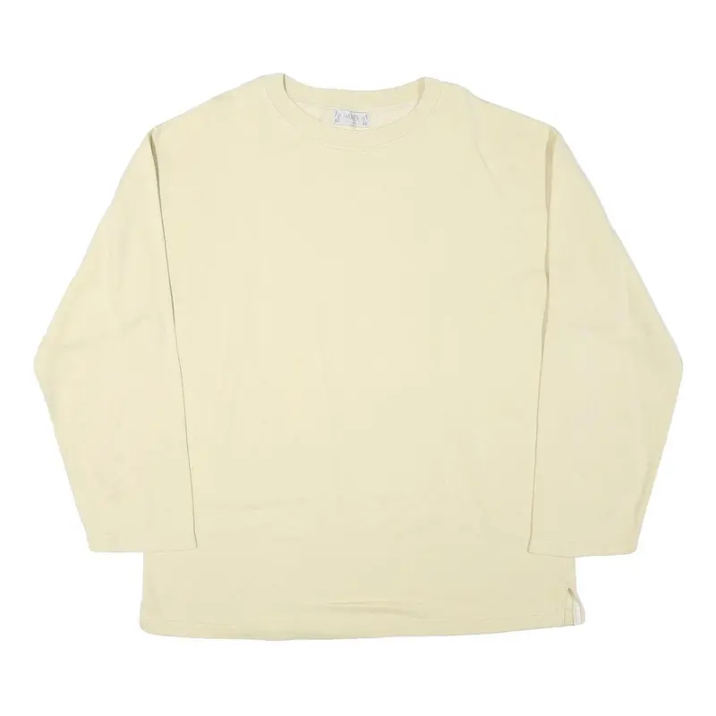 Women Mens Cream Sweatshirt Crew Neck Xl Cotton Blend Casual Comfortable 1