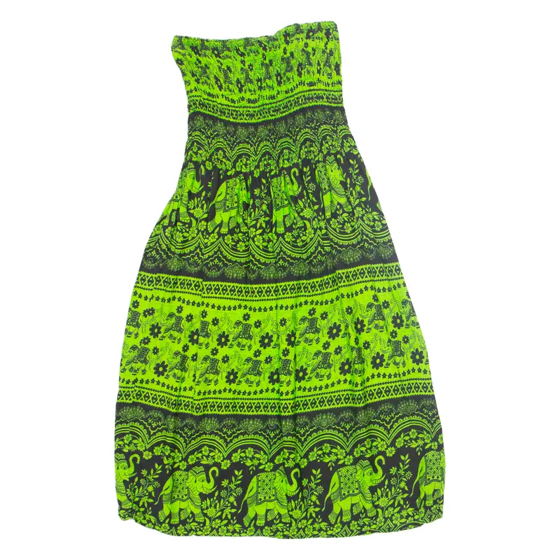 Womens A-Line Dress Green Crazy Pattern Sleeveless Midi Xs 1