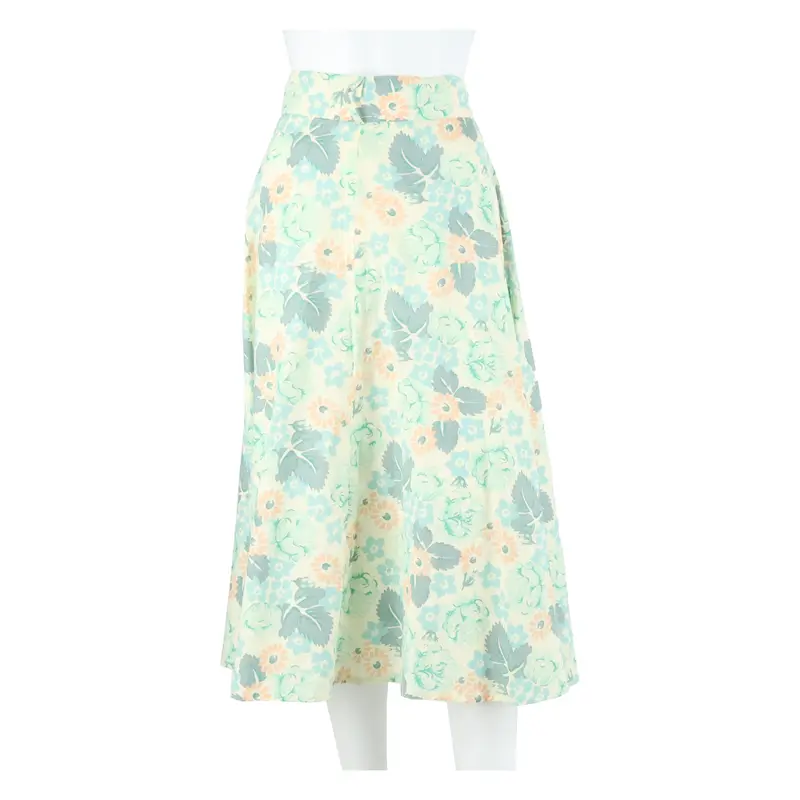 Womens A-Line Skirt Blue Midi Floral S 1