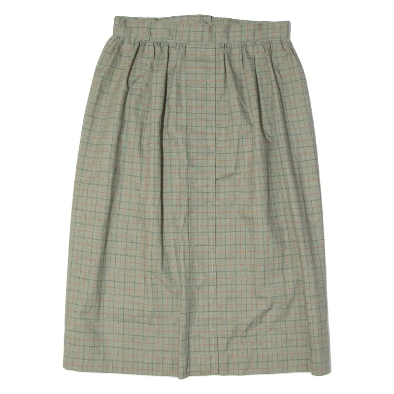 Womens A-Line Skirt Grey Knee Length Check M 1