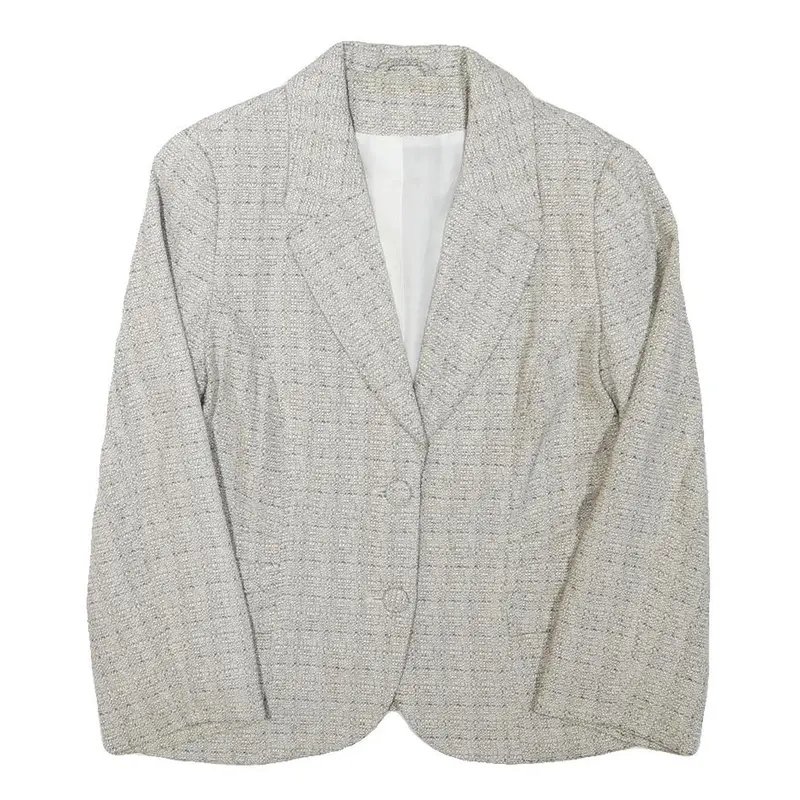 Womens Beige Acrylic Blend Button Jacket S Woven Classic Stylish Lightweight 1