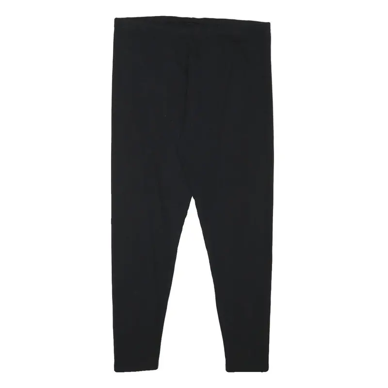 Womens Black Joggers L W32 L27 Cotton Blend Slim Tapered Casual Fitness Bottoms 1
