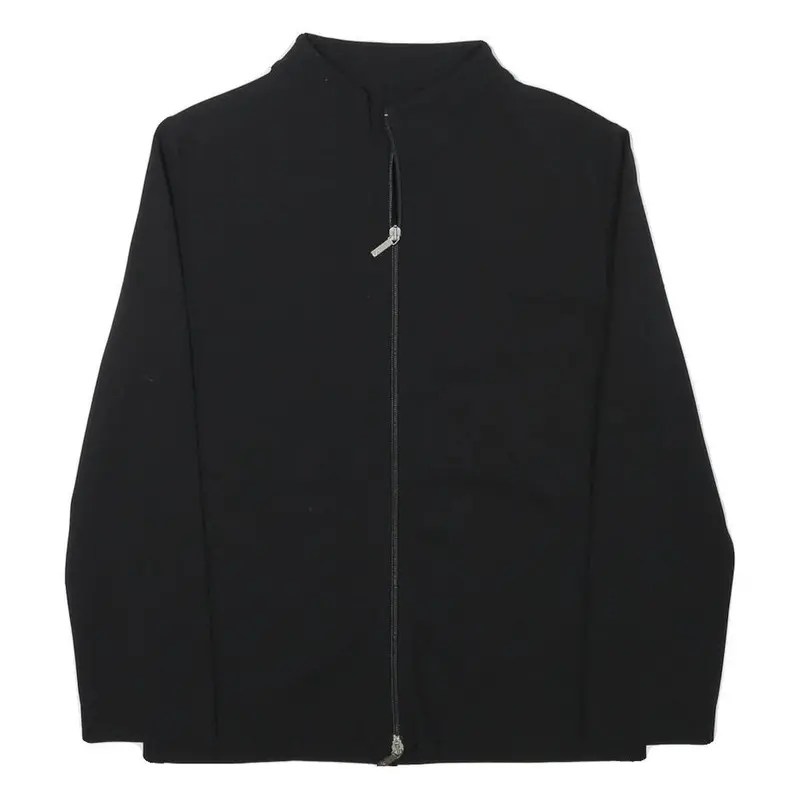 Womens Black Plain Zip Jacket Xs Polyester Blend Casual Classic Fit 1