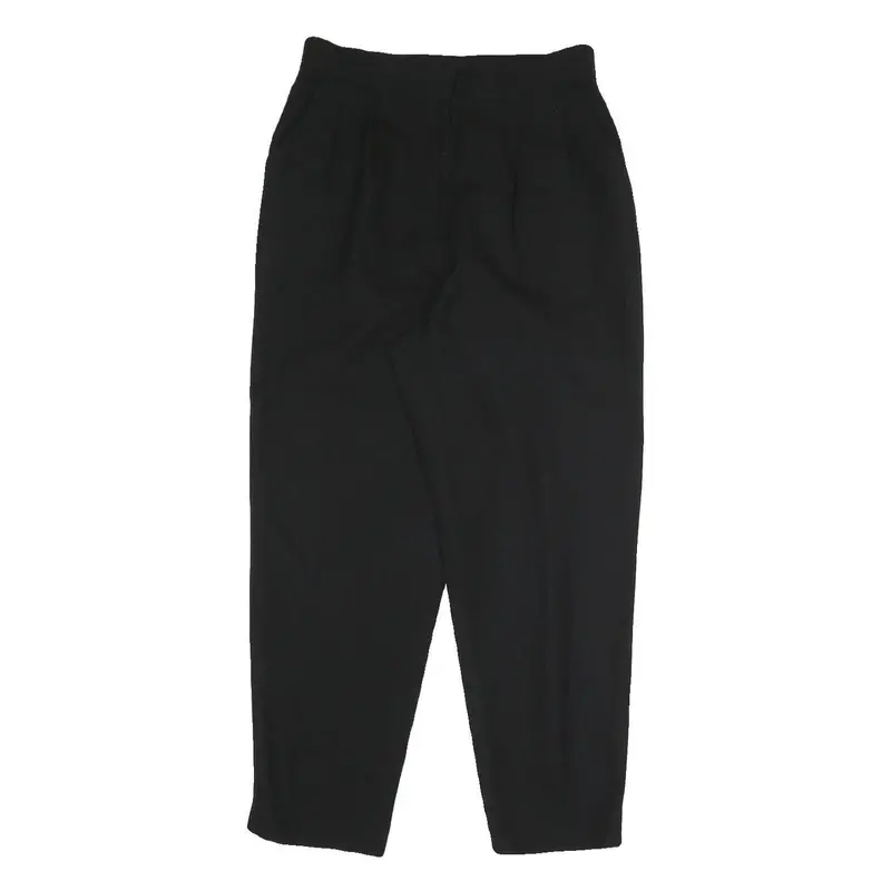 Womens Black Polyester Blend Regular Fit Zip Trousers W30 L26 Elegant Casual 1