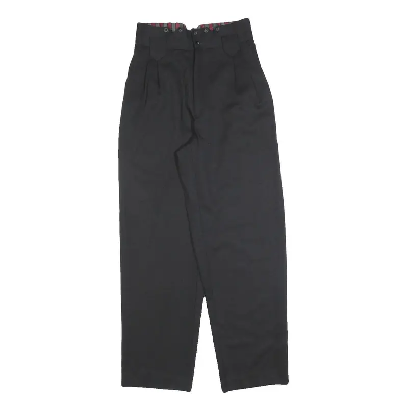 Womens Black Relaxed Fit Zip Closure Trousers W26 L30 Classic Style 1