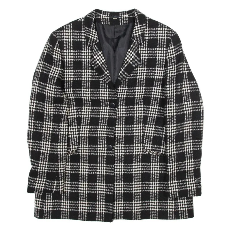 Womens Blazer Coat Black Gingham Uk 16 1