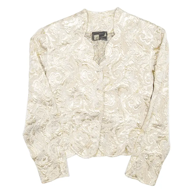 Womens Blazer Coat Gold Floral L 1