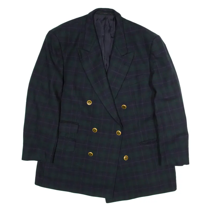 Womens Blazer Coat Green Check M 1