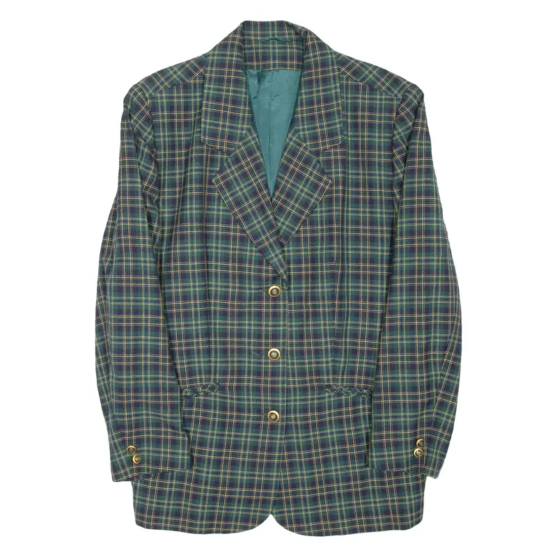 Womens Blazer Coat Green Check Xl 1