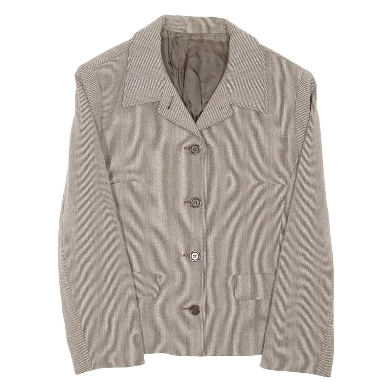 Womens Blazer Coat Grey Striped M 1