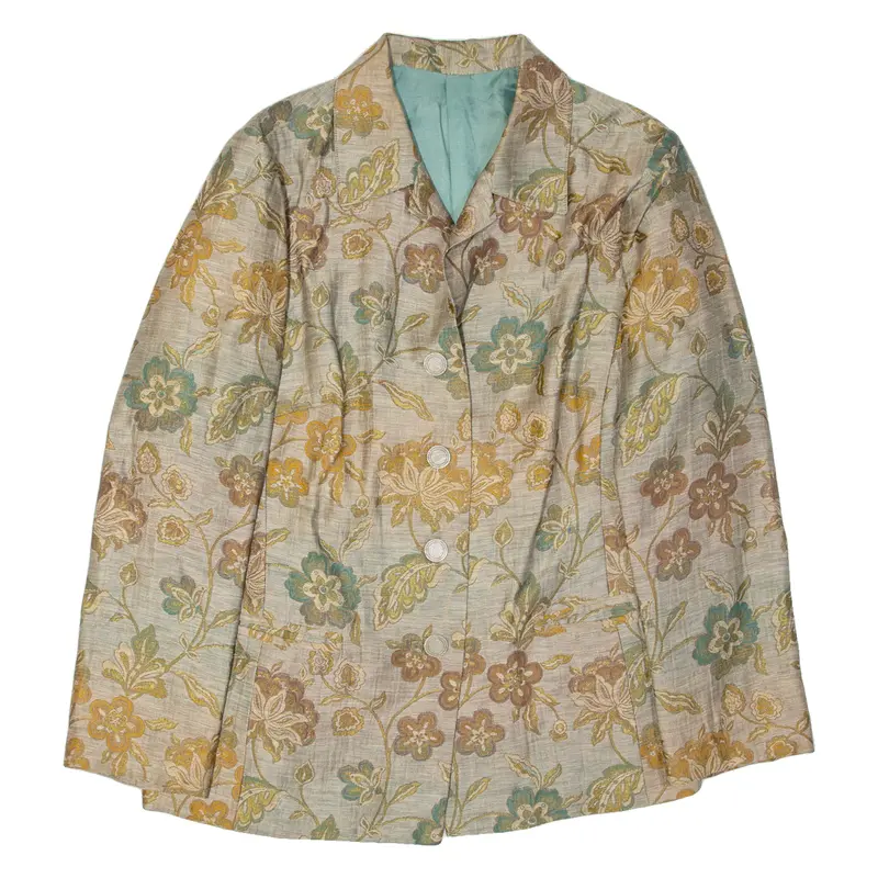 Womens Blazer Jacket Beige 90S Floral M 1