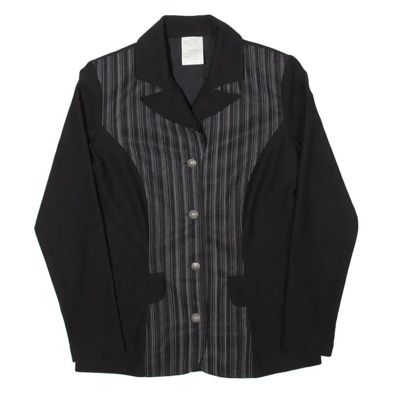 Womens Blazer Jacket Black 90S Striped Uk 10 1