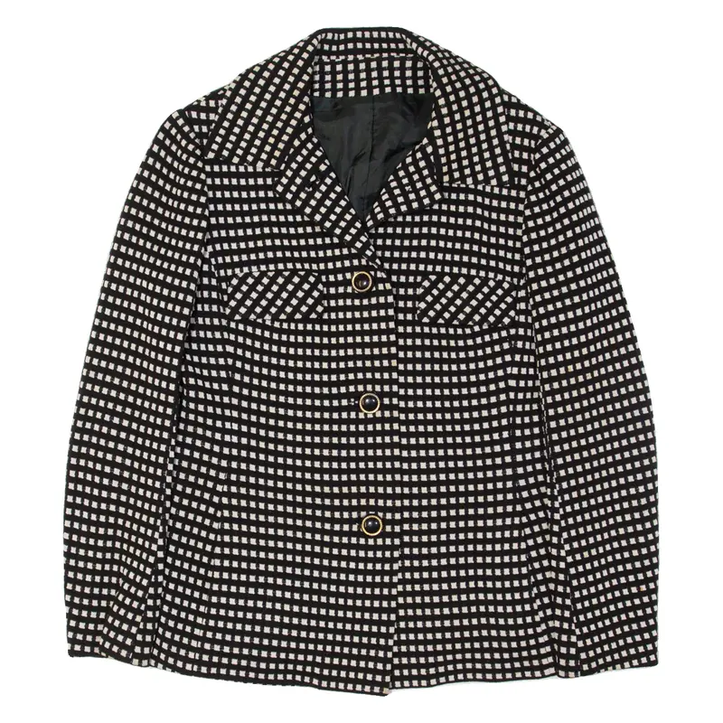 Womens Blazer Jacket Black Check M 1