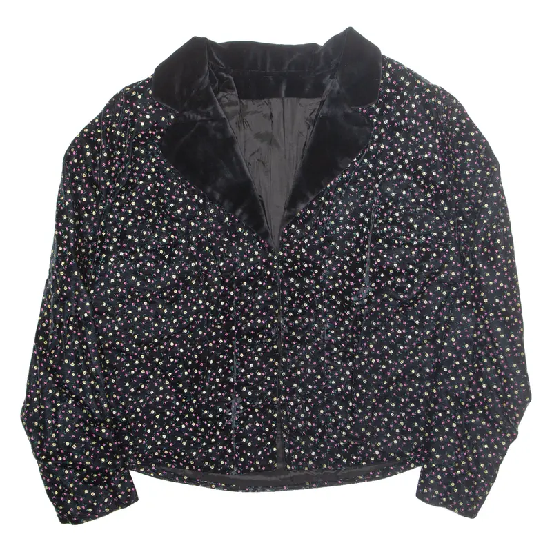Womens Blazer Jacket Black Floral M 1
