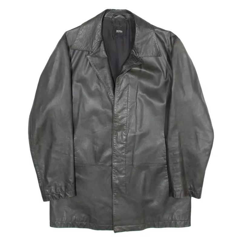Womens Blazer Jacket Black Leather M 1