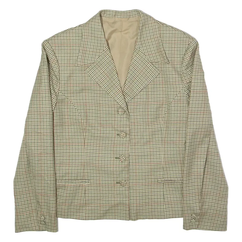 Womens Blazer Jacket Green Check M 1