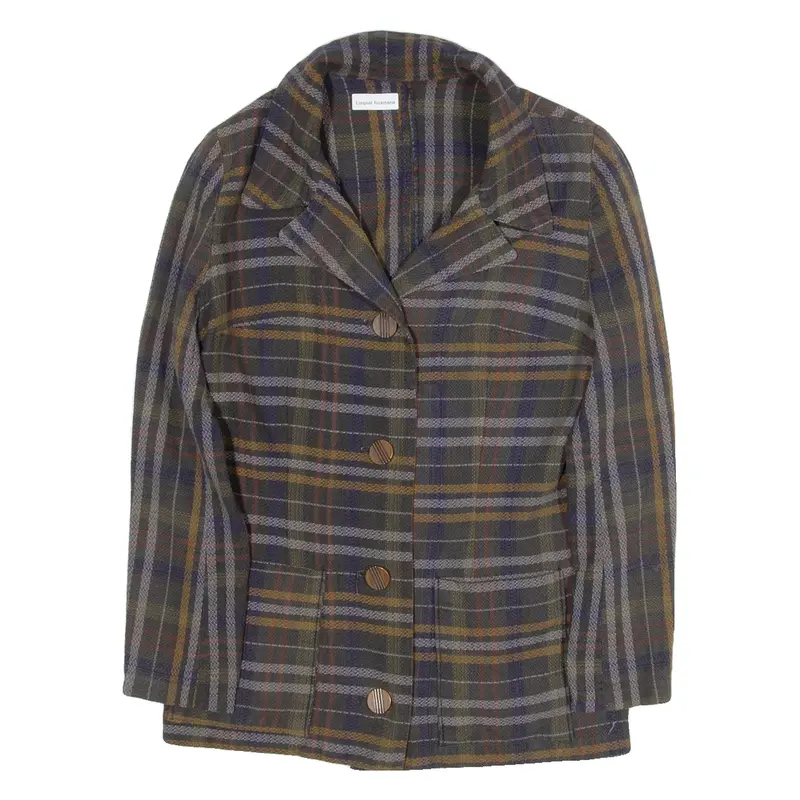 Womens Blazer Jacket Green Check S 1