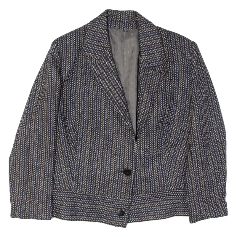 Womens Blazer Jacket Grey Striped S 1