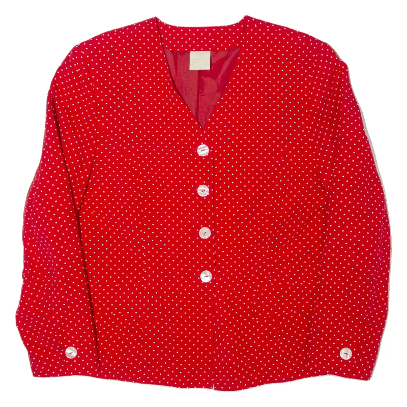 Womens Blazer Jacket Red 90S Polka Dot M 1