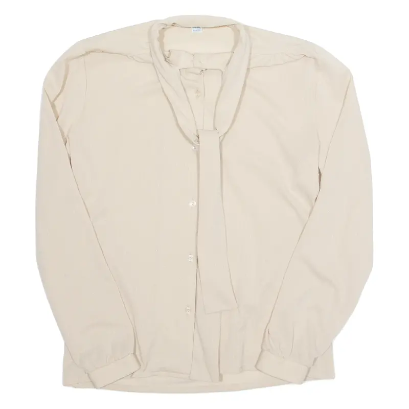 Womens Blouse Beige Long Sleeve M 1