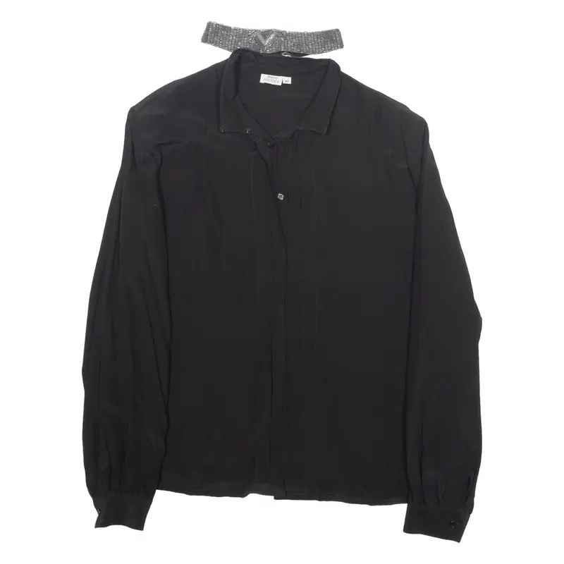 Womens Blouse Black High Neck Long Sleeve L 1