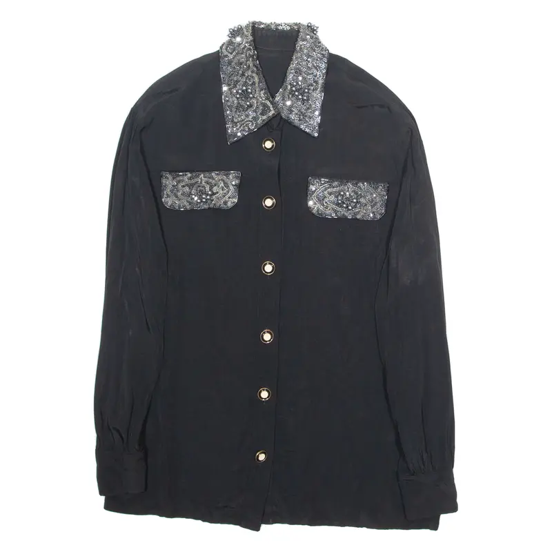 Womens Blouse Black Long Sleeve M 1