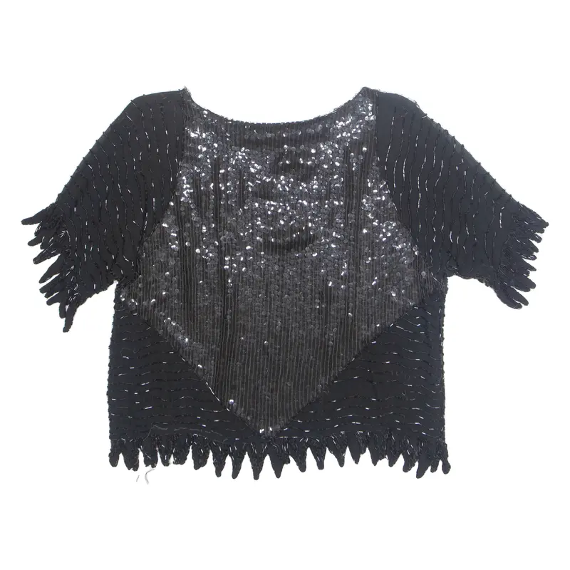 Womens Blouse Black Silk S 1