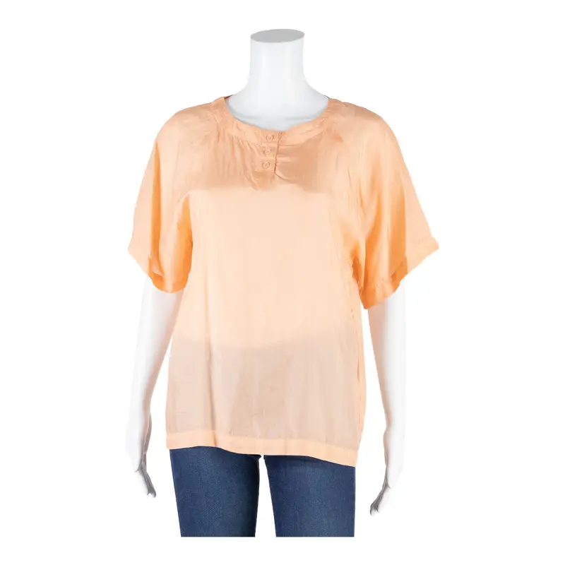 Womens Blouse Orange Silk M 1
