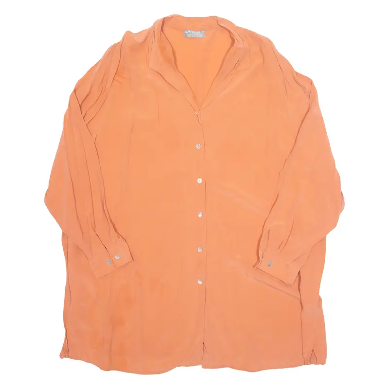 Womens Blouse Orange V-Neck Long Sleeve 4Xl 1