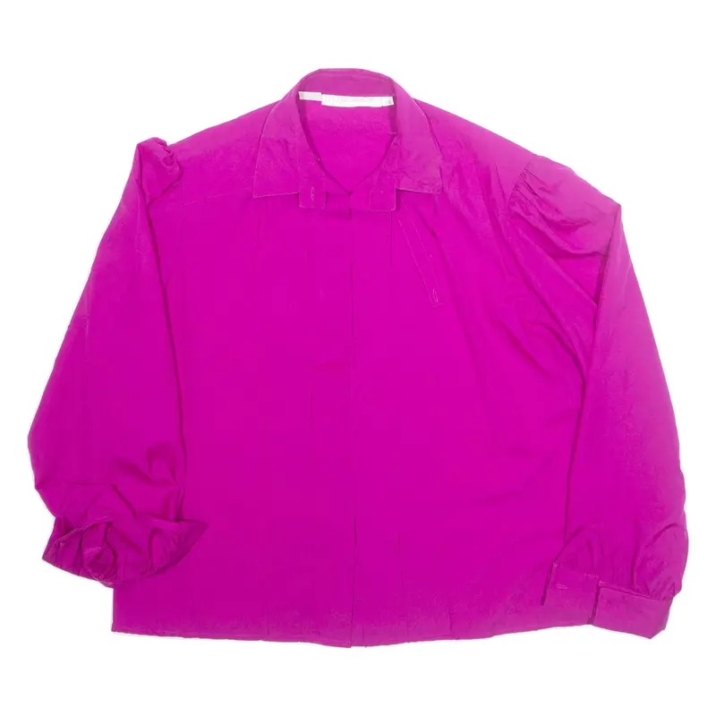 Womens Blouse Pink Collared Long Sleeve M 1