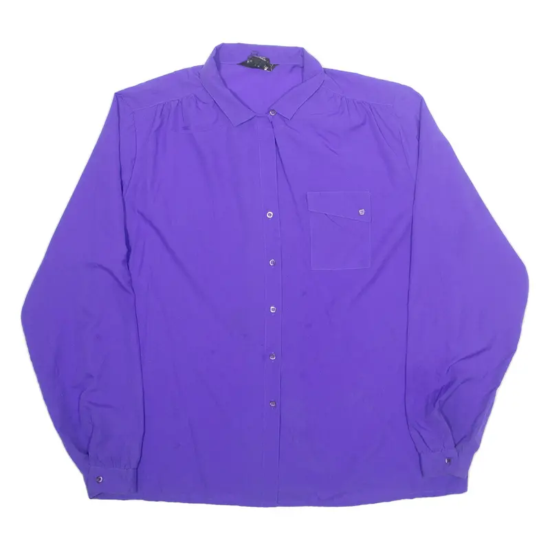 Womens Blouse Purple High Neck Long Sleeve L 1