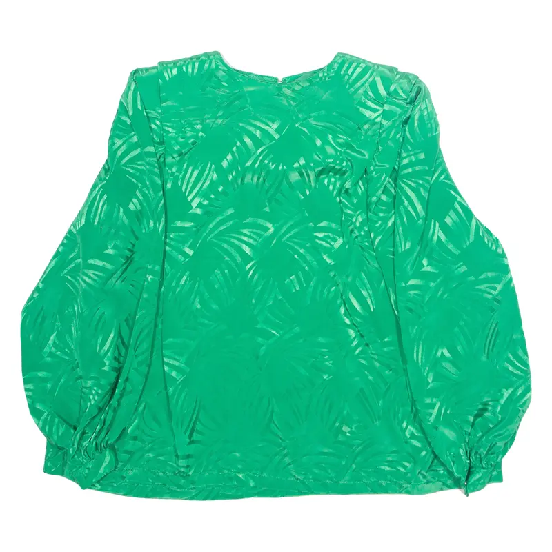 Womens Blouse Shirt Green Long Sleeve M 1