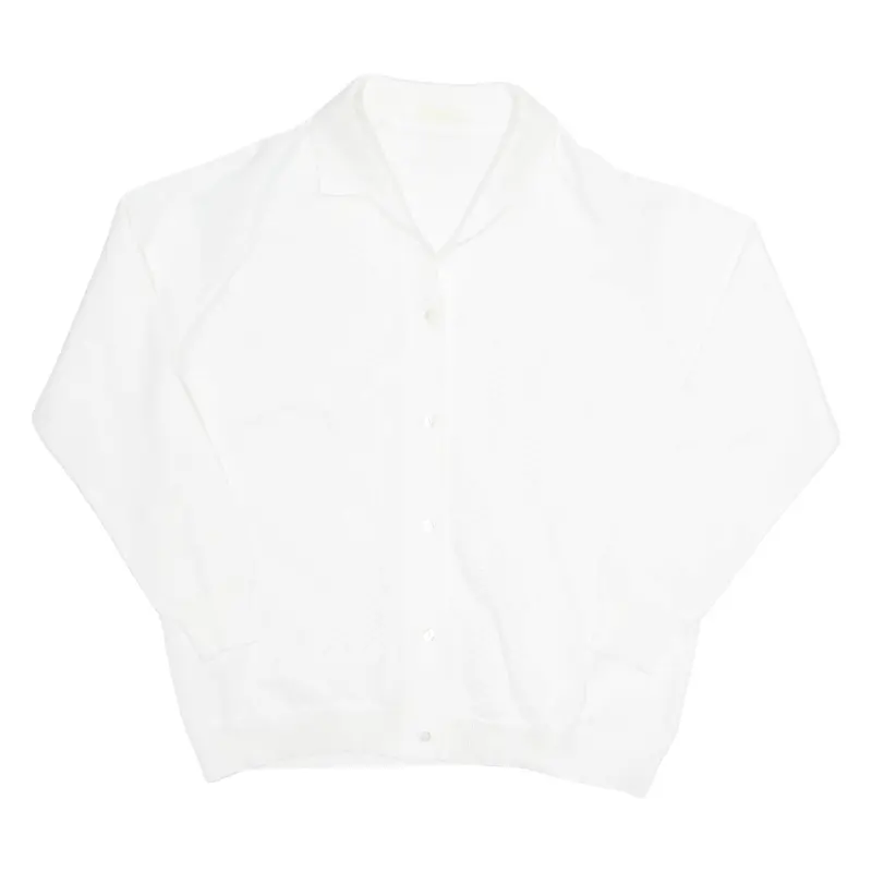 Womens Blouse White Collared Long Sleeve M 1