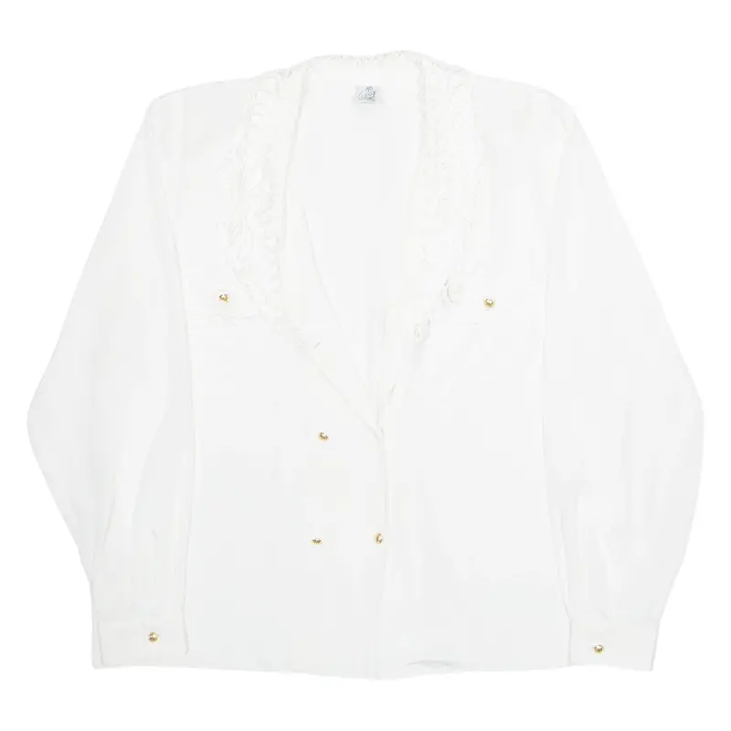 Womens Blouse White Long Sleeve Xl 1
