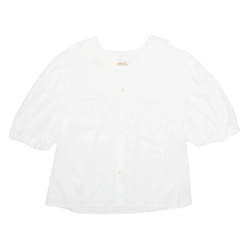 Womens Blouse White V-Neck L 1