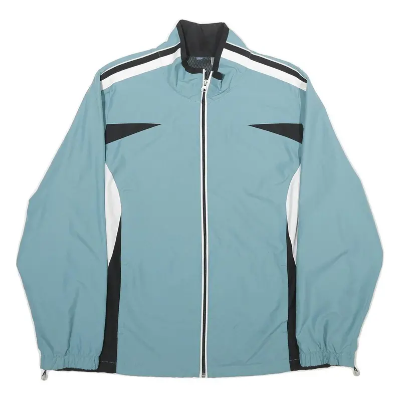 Womens Blue & Black Polyester Zip Jacket Xl Plain Casual Sportswear Track Top 1