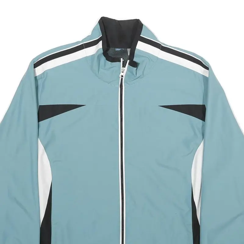Womens Blue & Black Polyester Zip Jacket Xl Plain Casual Sportswear Track Top 2