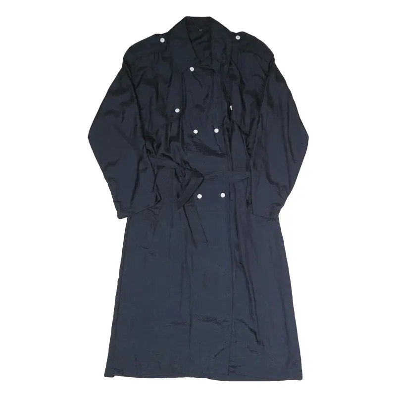 Womens Blue Coach Jacket S Polyester Blend Woven Plain Button Classic Fit Long 1