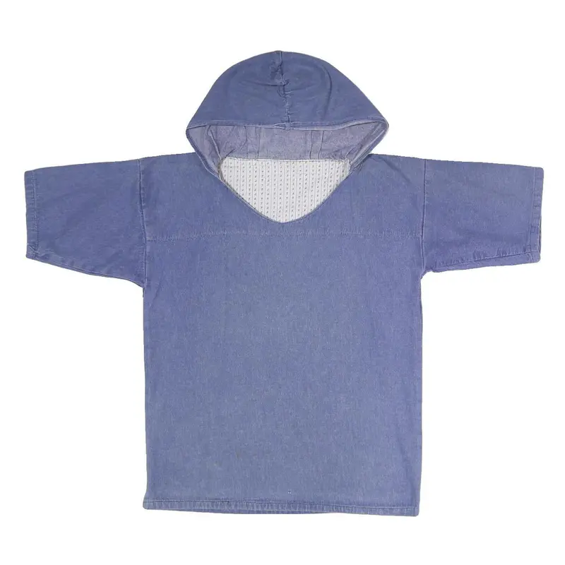 Womens Blue Hooded Pullover Hoodie S Cotton Blend Relaxed Fit Casual Style 1