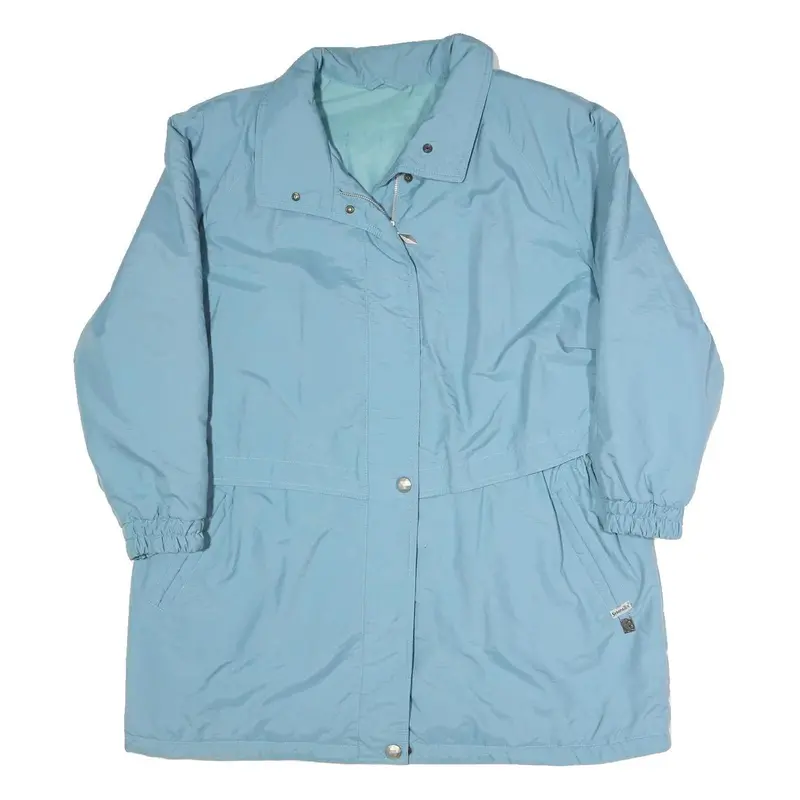 Womens Blue Jacket Xl Polyester Blend Plain Long Sleeve Zip Casual Lightweight 1