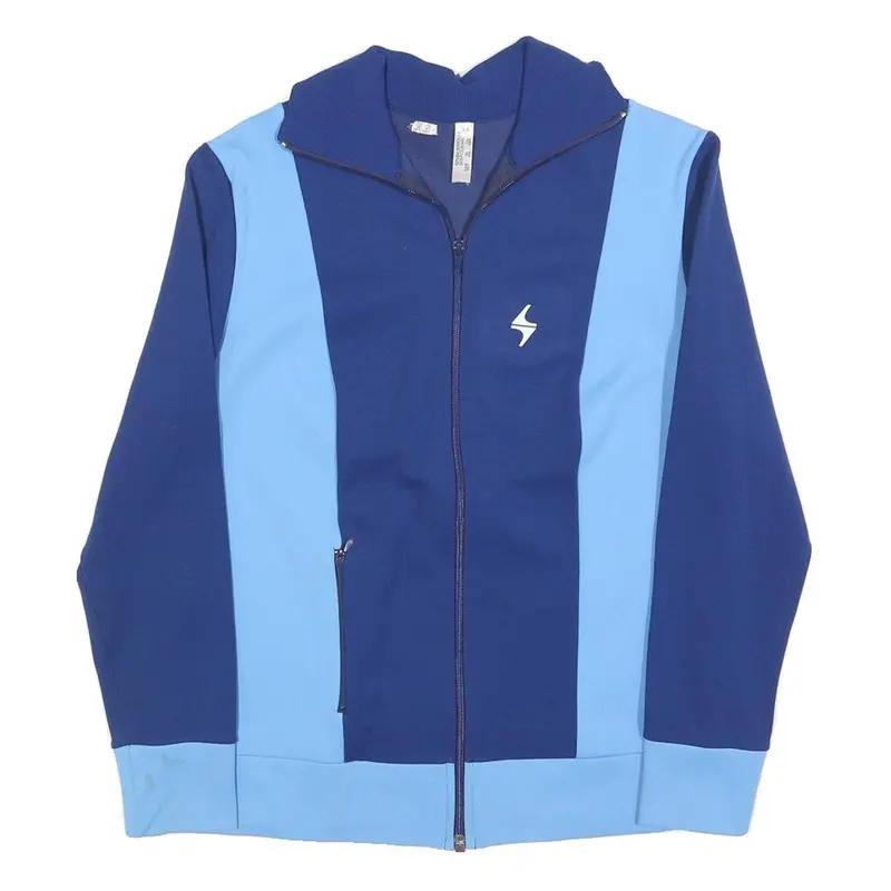 Womens Blue & Light Blue Casual Zip Up Polyester Blend Jacket M Plain Sporty 1
