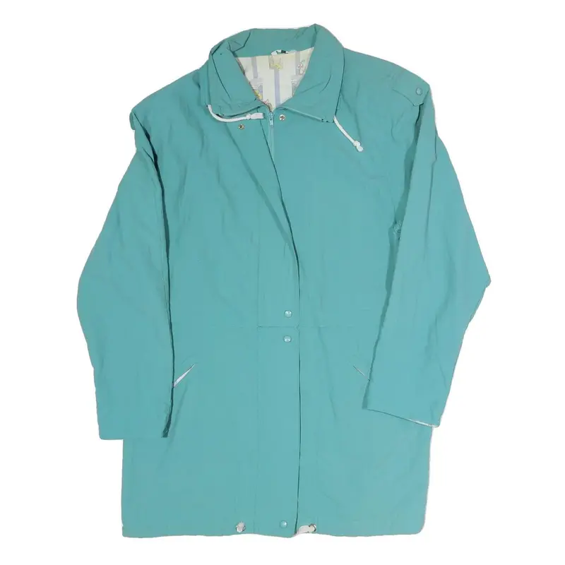 Womens Blue Lightweight Casual Jacket L Polyester Blend Plain Zip Up 1