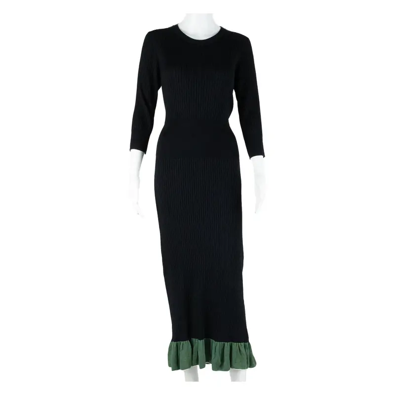 Womens Bodycon Dress Black Long Sleeve Long S 1