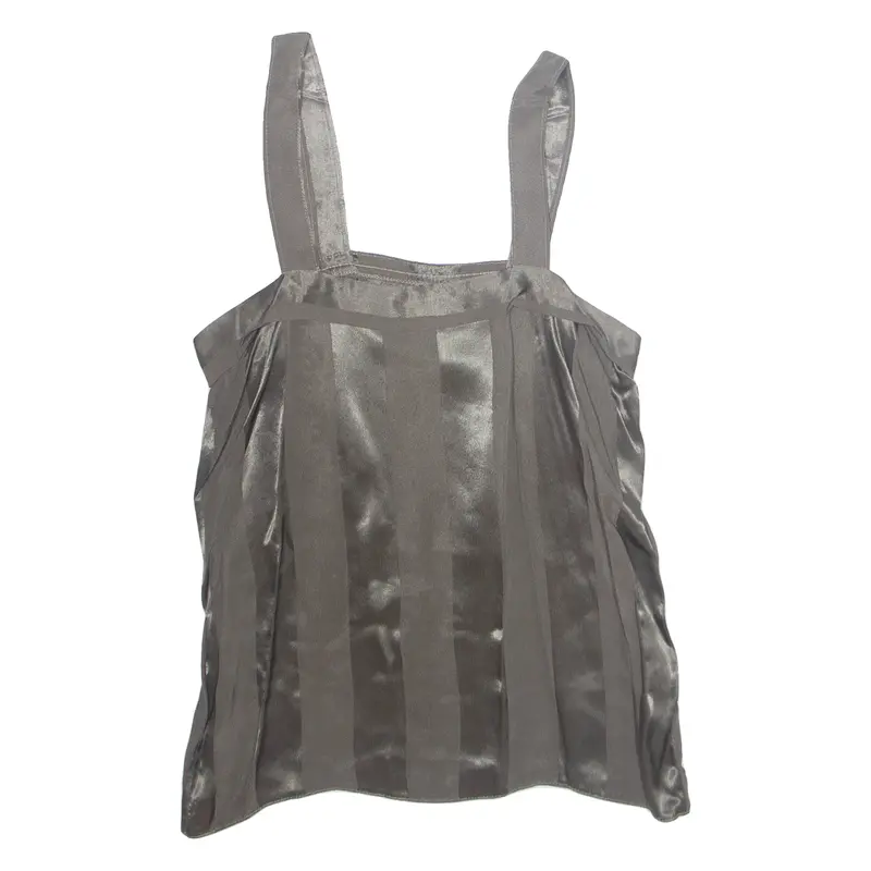 Womens Camisole Vest Brown Sleeveless Striped S 1