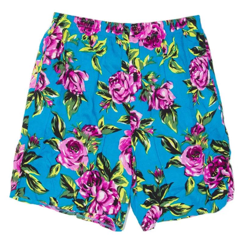 Womens Casual Shorts Blue Relaxed Floral M W29 1