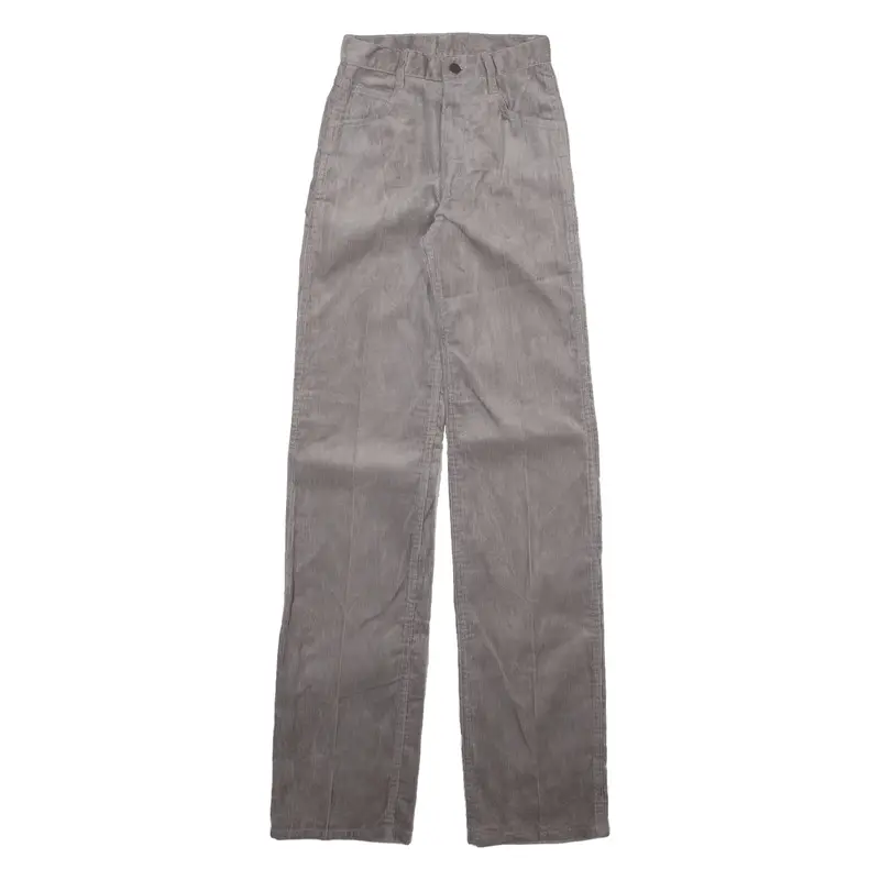 Womens Corduroy Trousers Grey Slim Bootcut W24 L35 1