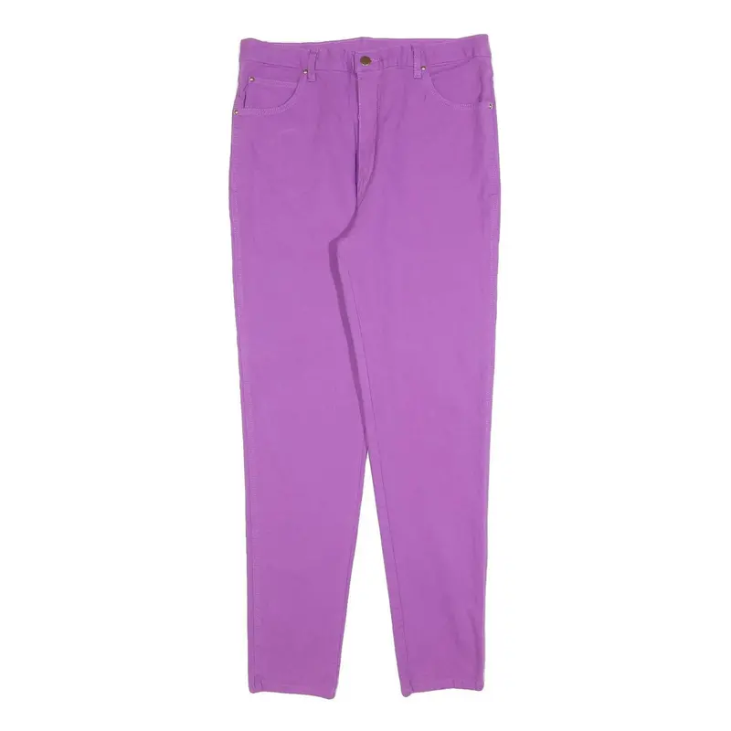 Womens Cotton Blend Lilac Slim Zip Trousers W32 L30 Stylish Casual Fit 1