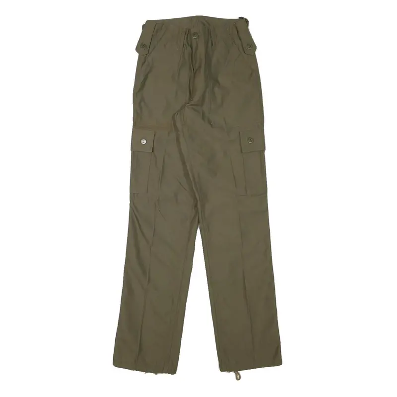 Womens Cotton Blend Regular Fit Khaki Cargo Trousers W24 L31 Utility Style 1