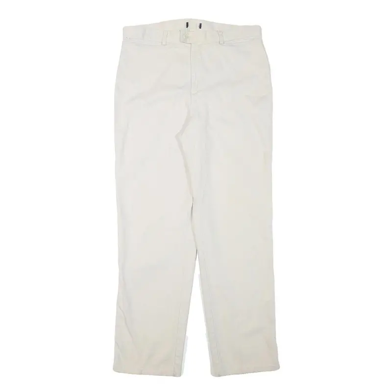 Womens Cotton Blend White Regular Straight Trousers W31 L28 Casual Wear 1