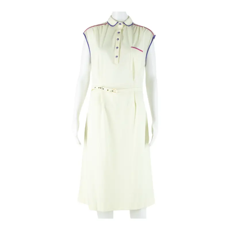 Womens Day Dress Beige Sleeveless Midi M 1